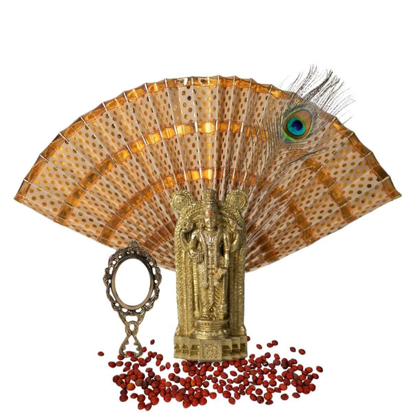 VISHU KANI ITEMS KIT WITH POLYMARBLE GURUVAYURAPPAN IDOL-14 CM
