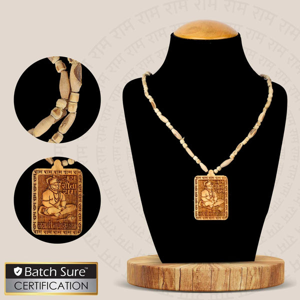100% Original Tulsi Kanthi Mala With Jai Sita Ram Wooden Locket