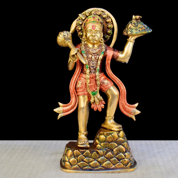 14.2 Inch Kesari Nandan Hanuman Brass Idol