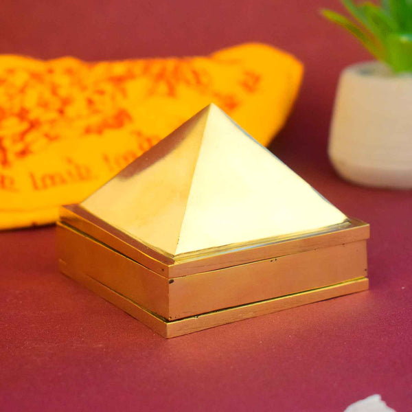 3*3 Inch Brass Pyramid for Vastu & Healing