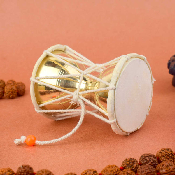 Divine Brass Damru – 4 Inch for Lord Shiva