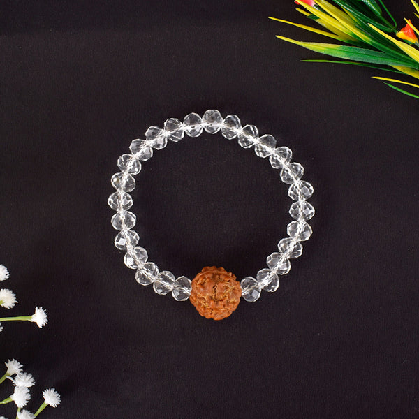 4 Mukhi Rudraksha Bracelet with Sphatik Beads
