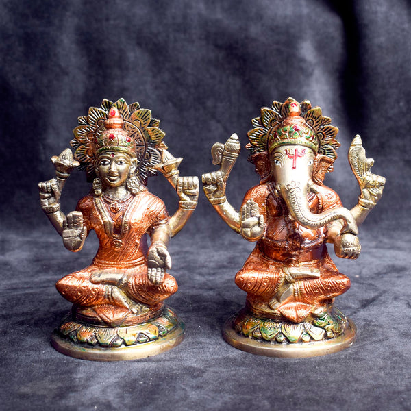 5.5 Inch Premium Handcrafted Lakshmi Ganesh Idol