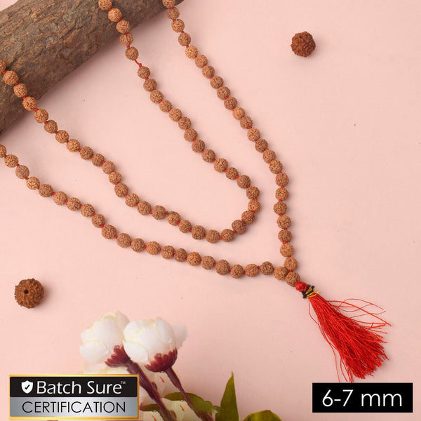 6-7mm Rudraksha Mala for Daily Jaap