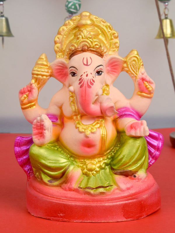 6-Inch Eco-Friendly Ganesha Idol in Gajanan Pose