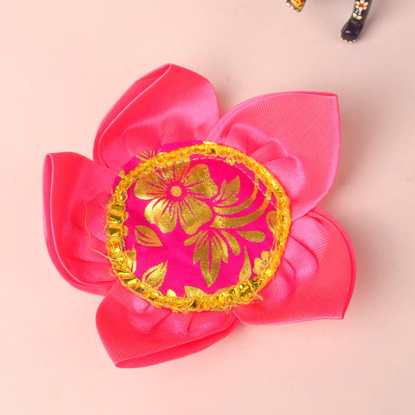 6.1 Inch Elegant Satin Kamal Asan for Pooja