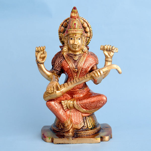 8.7 Inch Goddess Saraswati Mata Idol