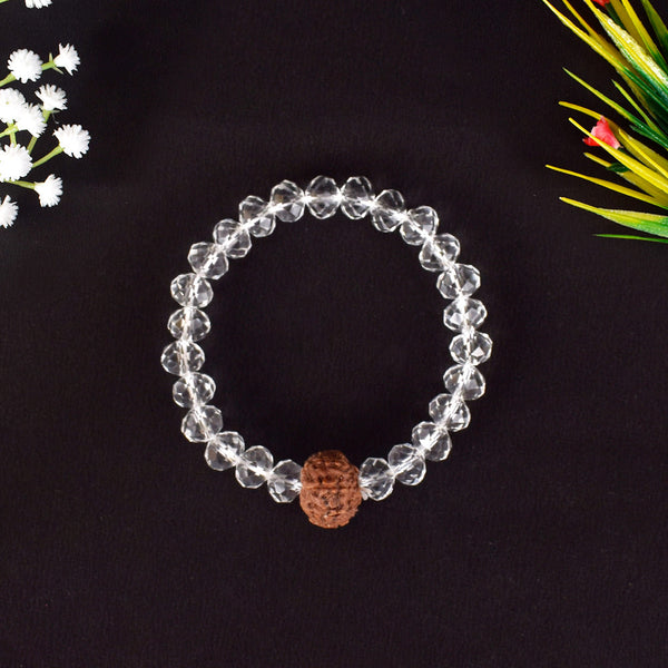 8 Mukhi Rudraksha Bracelet with Sphatik Beads