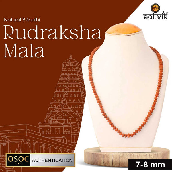 9 mukhi rudraksha mala 7-8mm