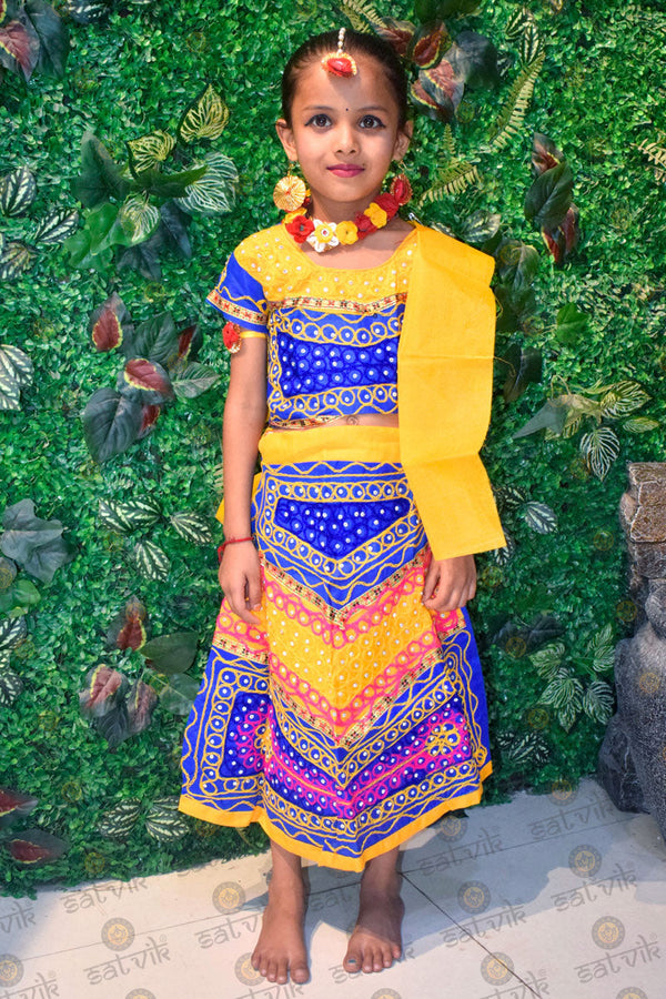 Elegant Chikankari Radha Dress for Girls – With Embellishments