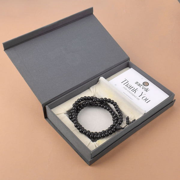 100% Original & Govt. Certified 8mm Karungali Mala with Sumeru Bead