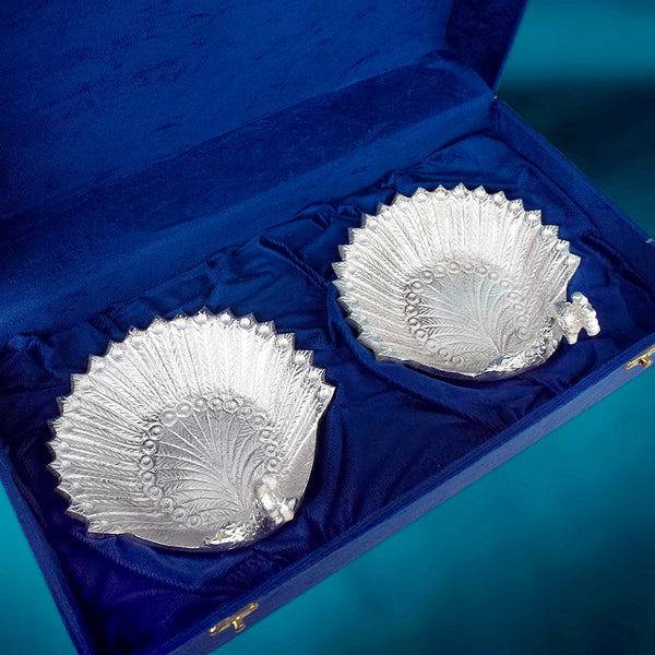 Beautiful Silver Peacock Tray