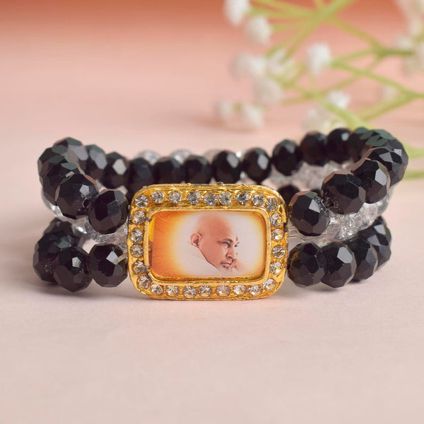 Black & Grey Triple Layer Guruji Swaroop Bracelet