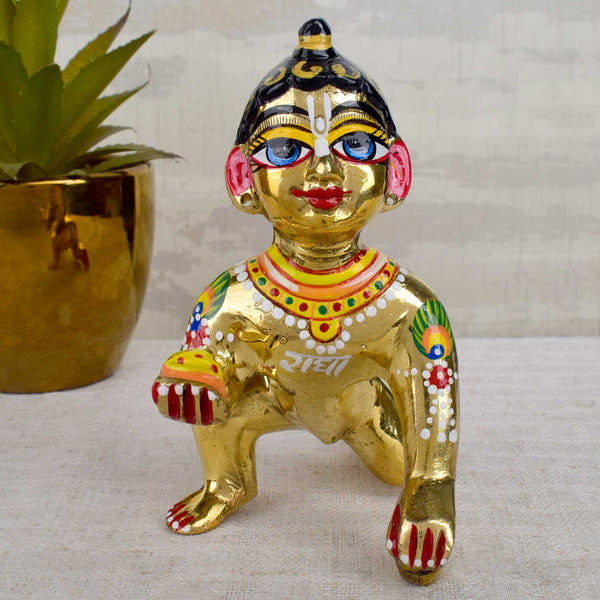 Brass Bal Gopal/Laddu Gopal Idol (Size 6)