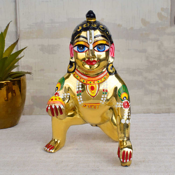 Brass Bal Gopal/Laddu Gopal Idol (Size 9)