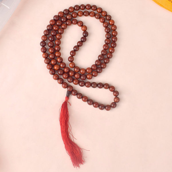 Certified 12mm 100% Original Authentic Pure Red Sandalwood Jap Mala (Andhra Pradesh)