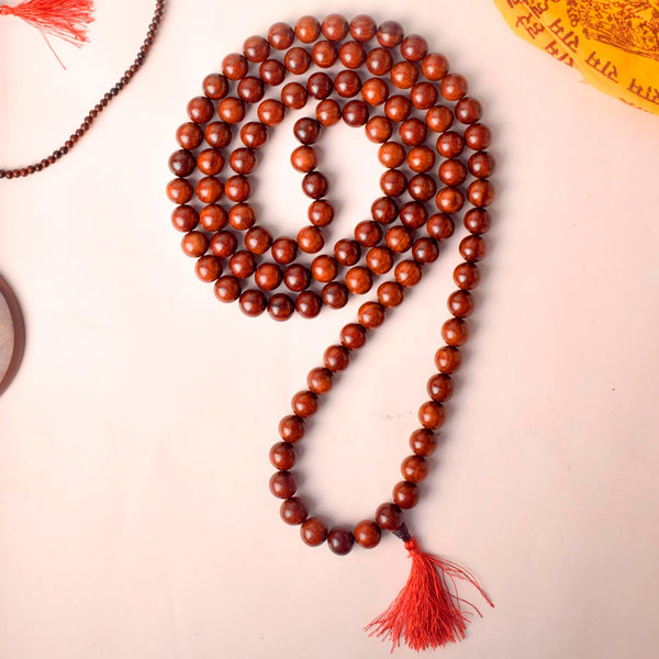 Certified 16mm 100% Original Authentic Pure Red Sandalwood Jap Mala (Andhra Pradesh)