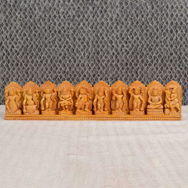 Sacred Dasavatharam Wooden Panel – Vishnu’s 10 Avatars Wall Art