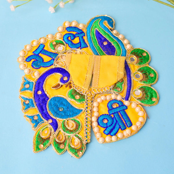 Shri Radhe Embroidered Peacock Dress for Laddu Gopal