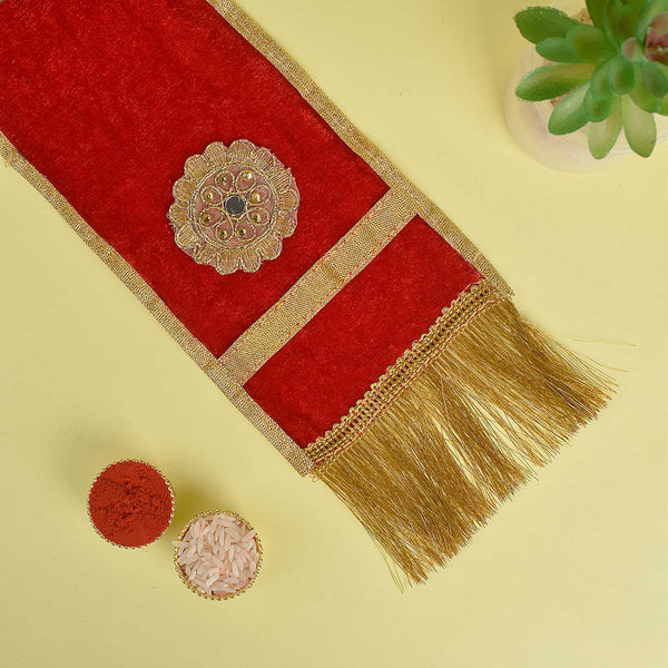 Stunning Red Patka/Duppata/Angvastra 15/22/37