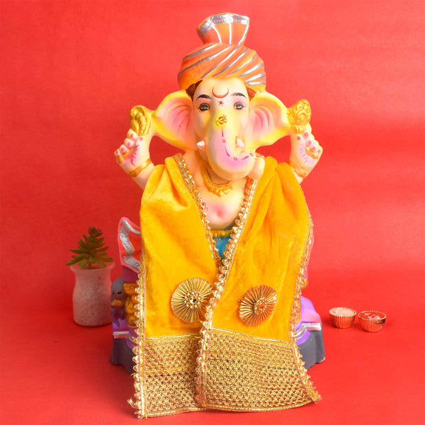 Premium Yellow Angvastra/Patka/Duppata Temple and Ritual