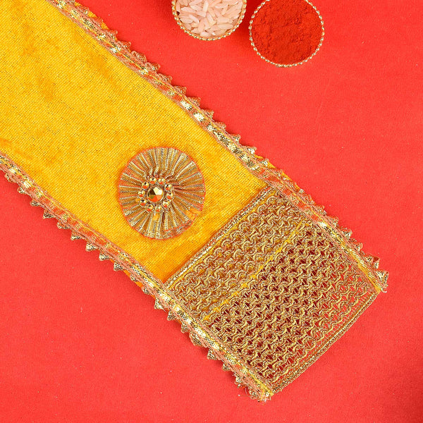 Premium Yellow Angvastra/Patka/Duppata Temple and Ritual