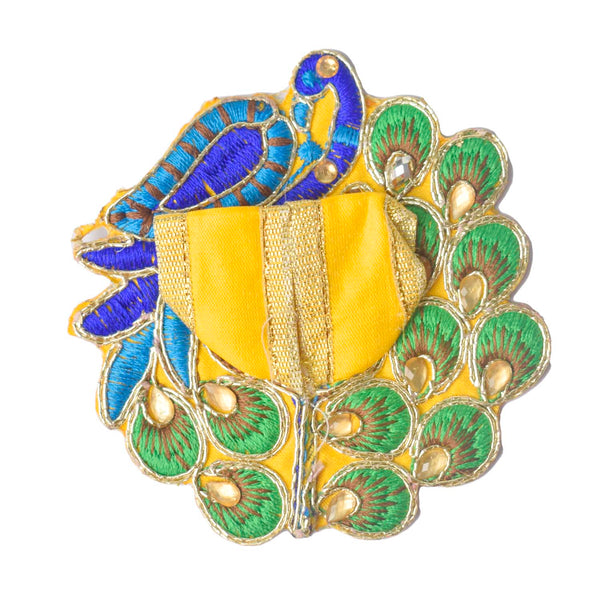 Peacock Embroidered Laddu Gopal Dress (Size 0 to 6)