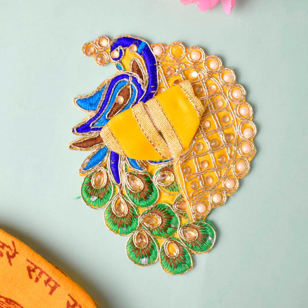 Peacock Embroidered Stonework Laddu Gopal Dress (Size 0 to 2)