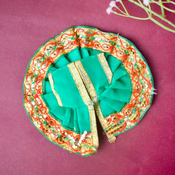 Enchanting Multicolour Laddu Gopal Dress with Golden Border