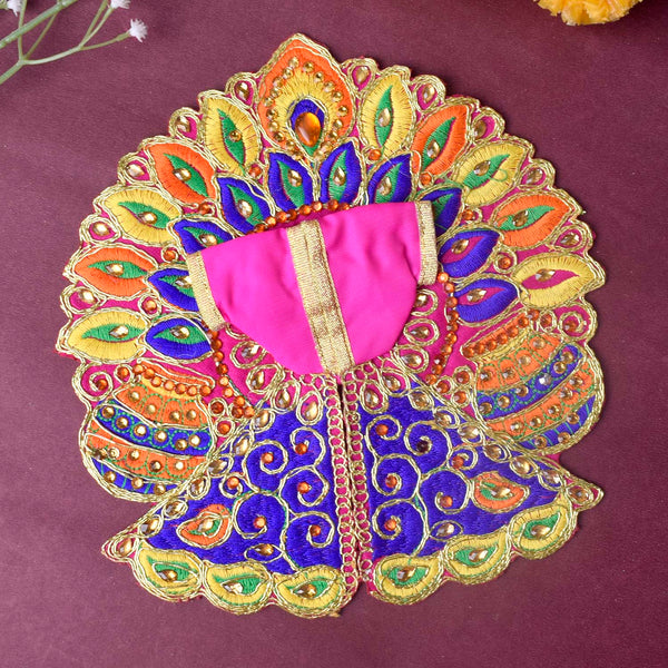 Colourful Matka & Leaf Embroidered Laddu Gopal Dress (Assorted)
