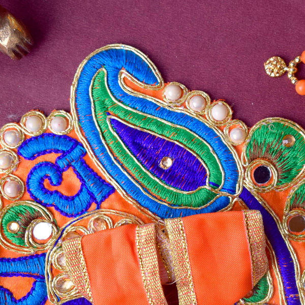 Shri Radhe Embroidered Peacock Dress for Laddu Gopal