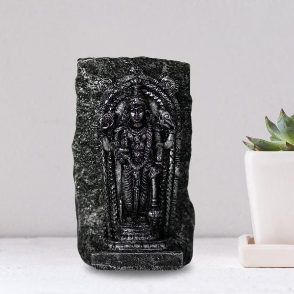 GURUVAYURAPPAN FIBRE STATUE ON ORIGINAL STONE – 12 CM HEIGHT