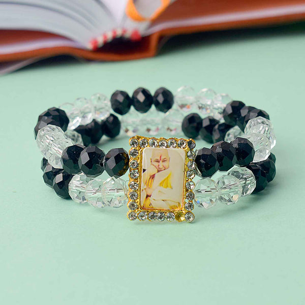 Guruji Swaroop Bracelet – Clear & Black Beads