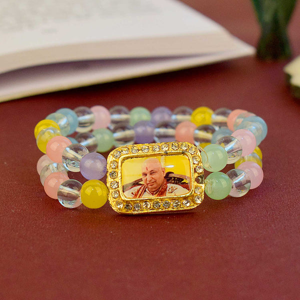 Guruji Swaroop Bracelet – Clear & Multicoloured Beads