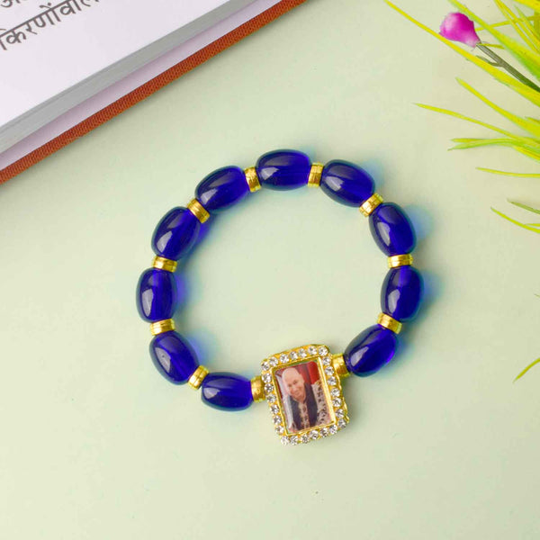 Radiant Blue & Golden Beads – Guruji Swaroop Bracelet