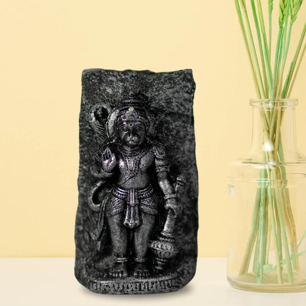 HANUMAN FIBRE IDOL ON STONE- 10 CM HEIGHT