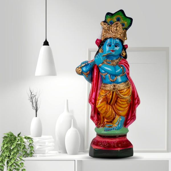 PAPER PULP KRISHNA IDOL-55 CM