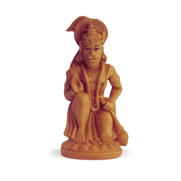 POLYMARBLE HANUMAN STATUE, BROWN COLOR- 5 INCHES