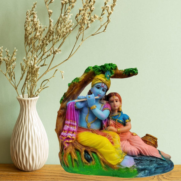 RADHAKRISHNA UNDER TREE STATUE IN POLYMARBLE- 14 CM HEIGHT