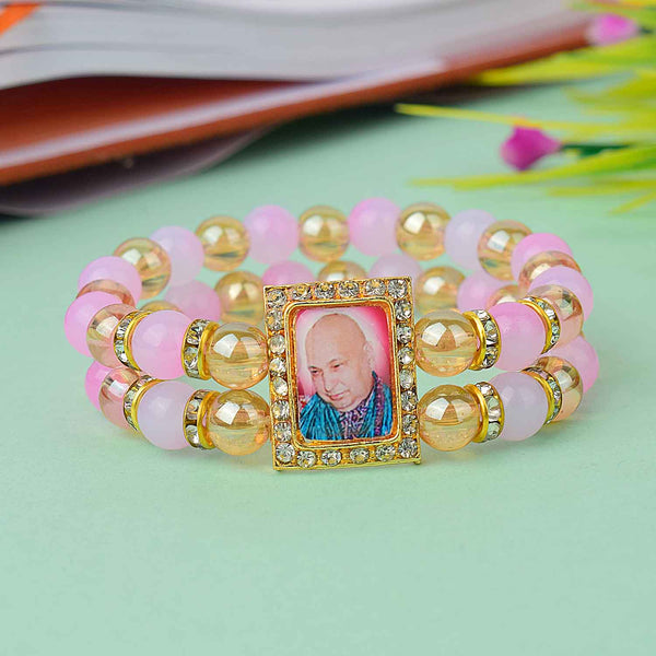 Radiant Guruji Swaroop Bracelet (Assorted) – Golden & Colored Beads