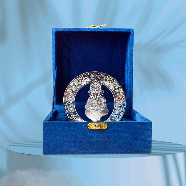 Sacred Silver Ganesh Tea Light Candle Holder