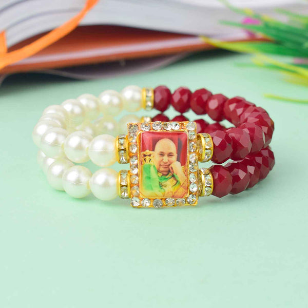 Serene Guruji Swaroop Bracelet (Assorted) – White Pearls & Colored Beads