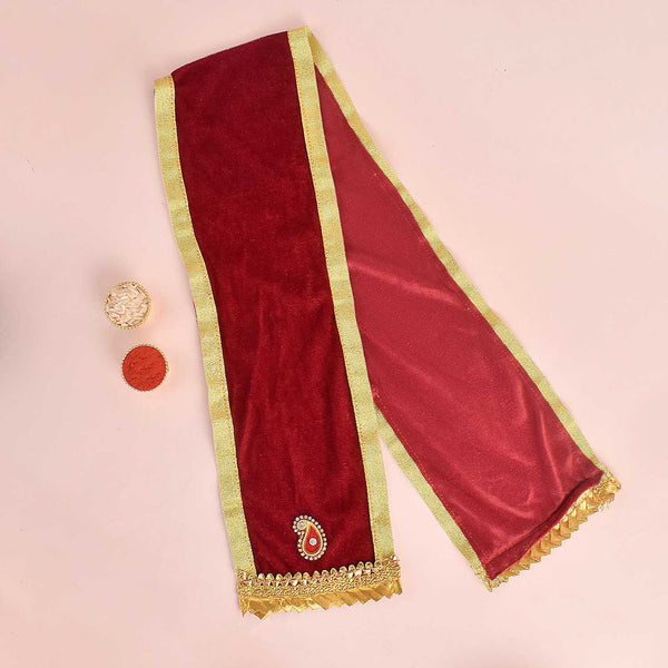Stunning Maroon Angvastra/Patka/Duppata 32 Inch