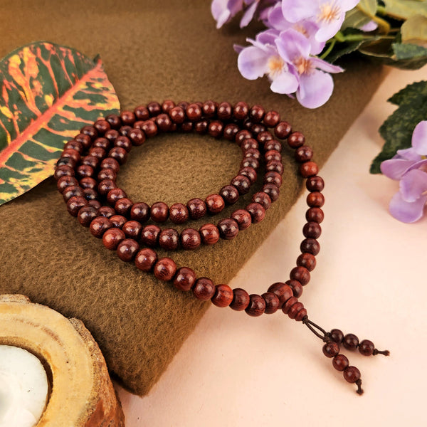 Certified 100% Original Authentic Pure Red Sandalwood Jap Mala (Andhra Pradesh)