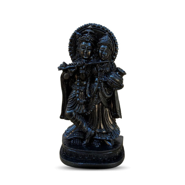 BLACK RADHAKRISHNA STATUE IN POLYMARBLE-12 CM