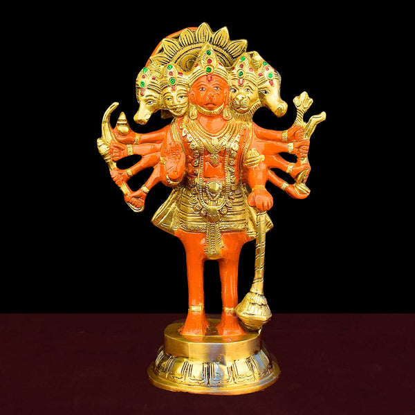 10.6 Inch Standing Kesari Nandan Hanuman Ji Brass Statue