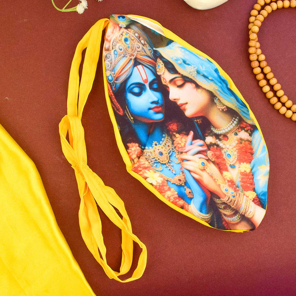 100% Cotton Radha Krishna Photo Jap Mala Bag  (Assorted)
