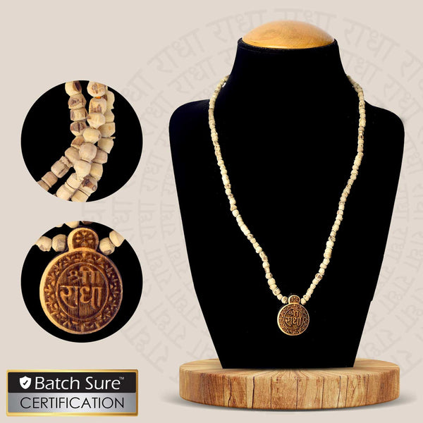 100% Original Tulsi Kanthi Mala With Shri Radha Wooden Locket