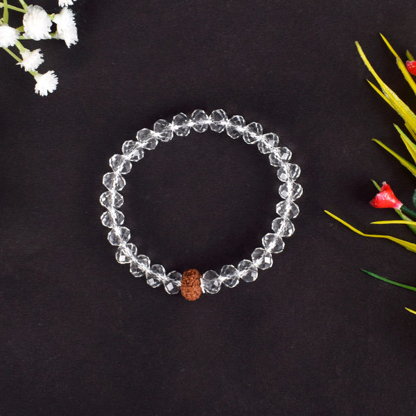 10 Mukhi Rudraksha Bracelet with Sphatik Beads