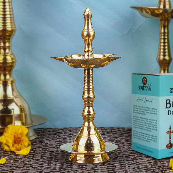 11 Inch Beautiful Brass Kerala Inauguration Diya Deepam